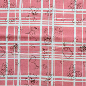 Michael Miller "Play Plaid" Fabric Vintage MCM Reproduction, Retro Nursery Print